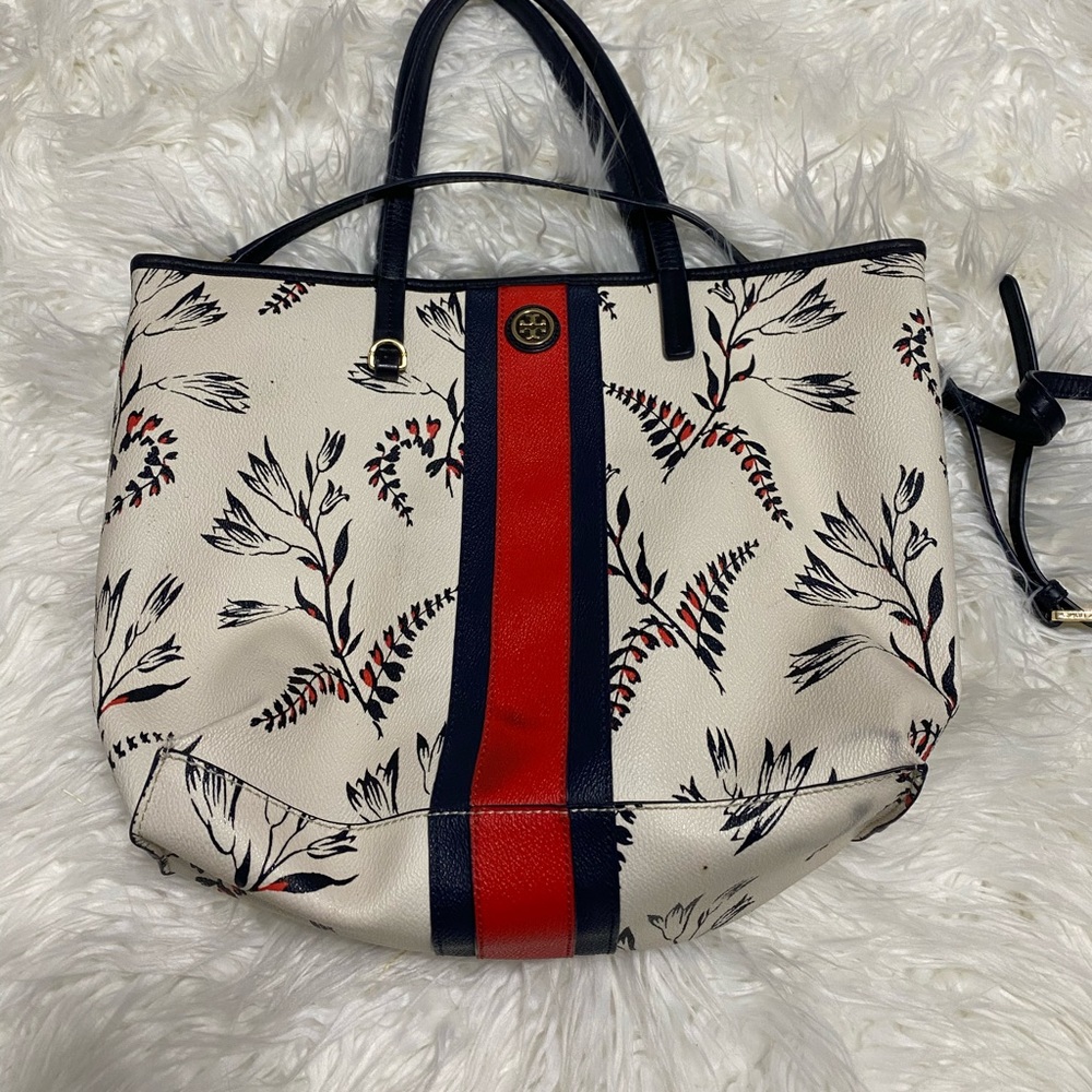 Tory Burch Kerrington Stripe Cape Floral